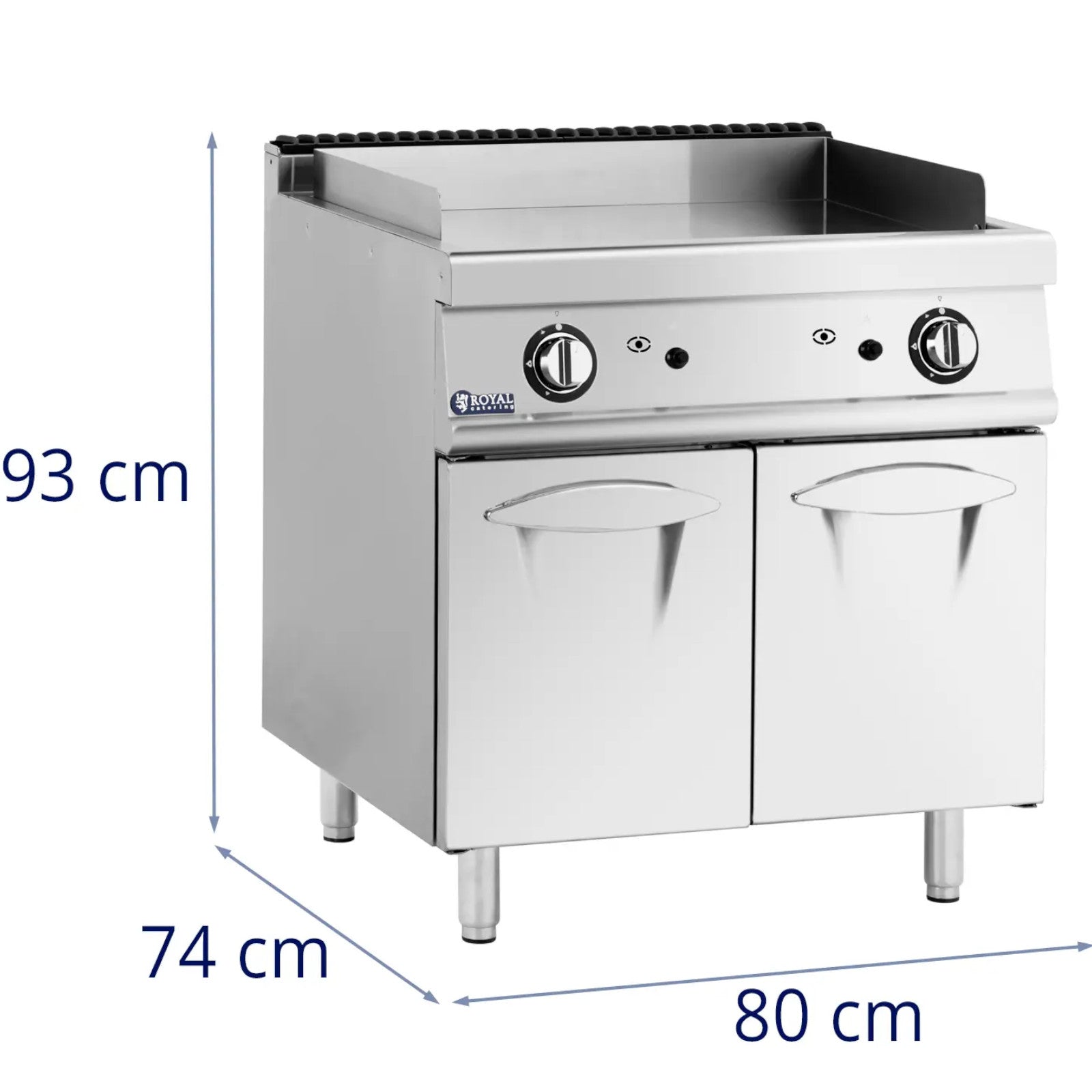 Grill, smooth grill plate with a cabinet for propane / LPG / natural gas 12 kW - Carlat