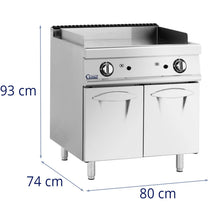 Grill, smooth grill plate with a cabinet for propane / LPG / natural gas 12 kW - Carlat