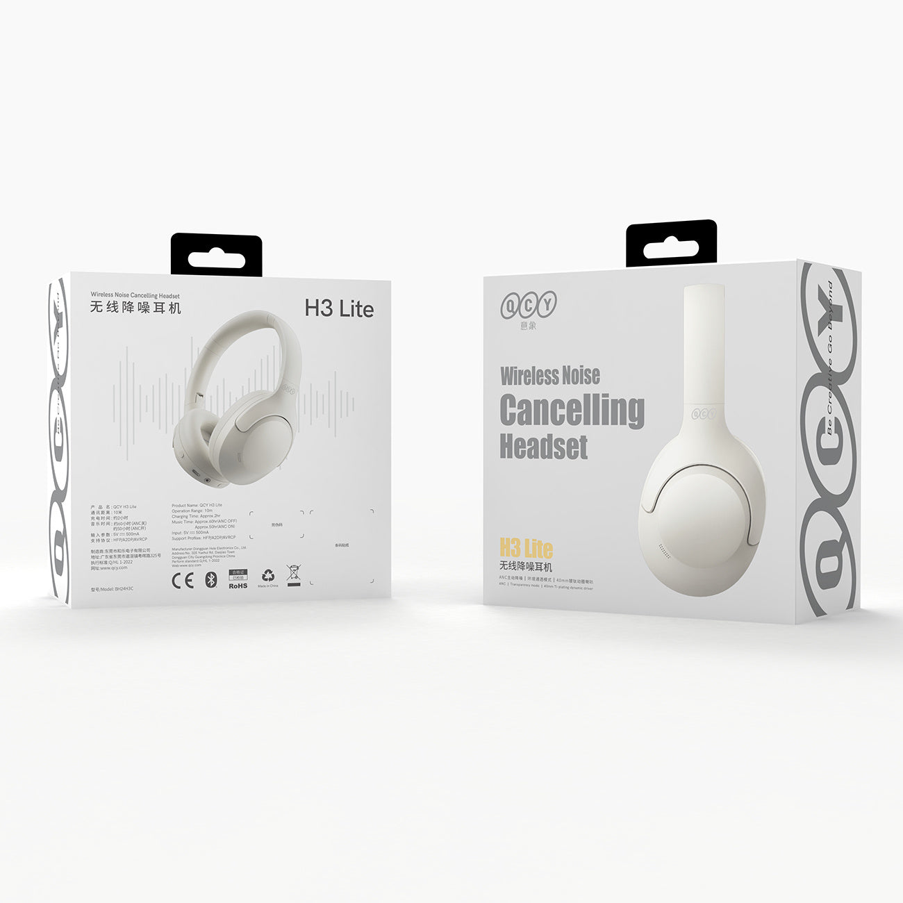H3 Lite ANC Bluetooth wireless over-ear headphones - white - Carlat