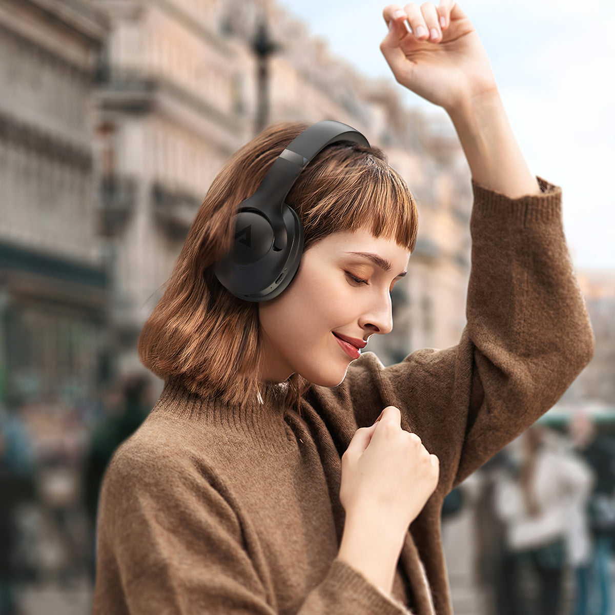 H4 ANC wireless Bluetooth 5.3 IPX4 over-ear headphones - black - Carlat