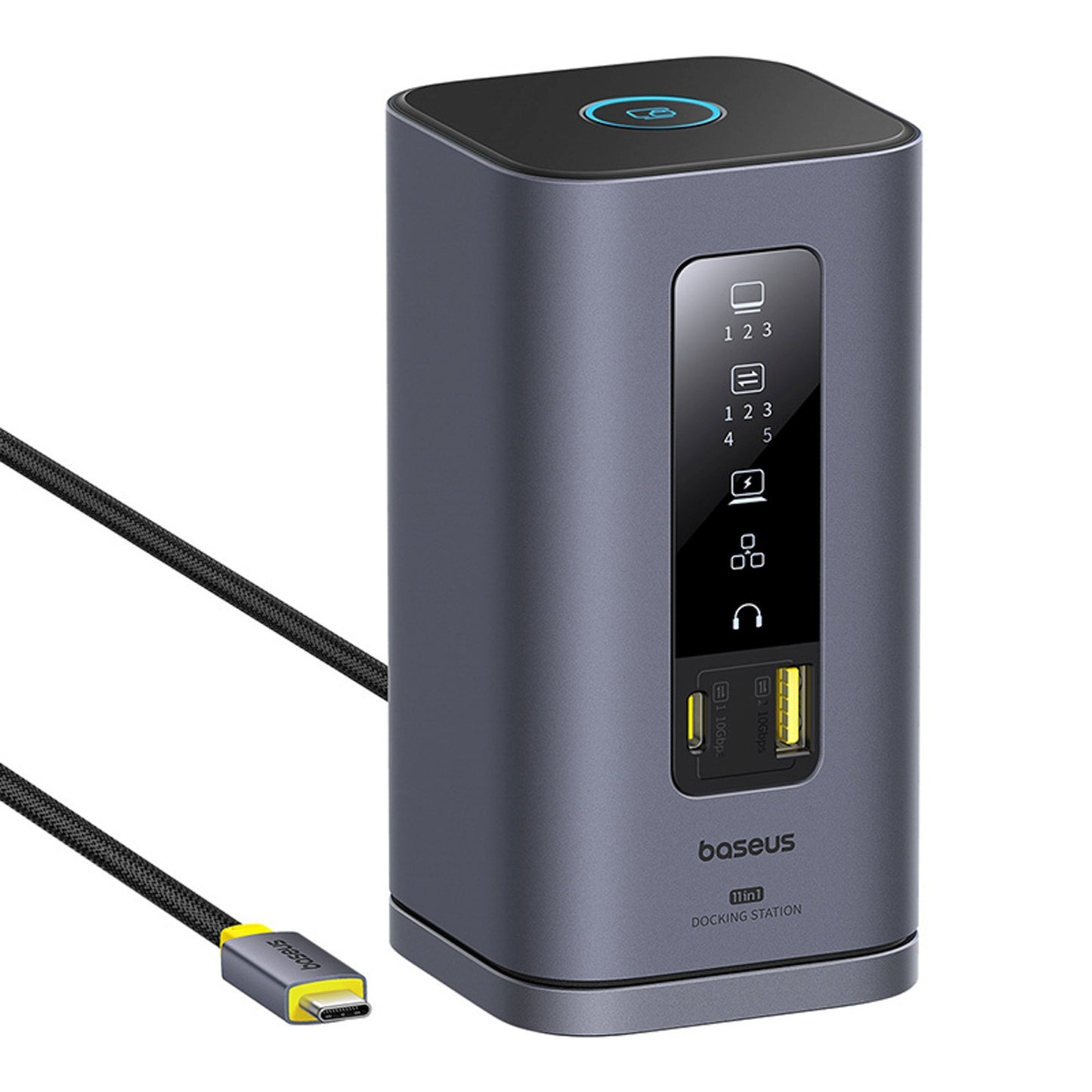 HUB 11in1 docking station USB-C USB-A HDMI RJ45 Minijack 3.5mm - gray - Carlat