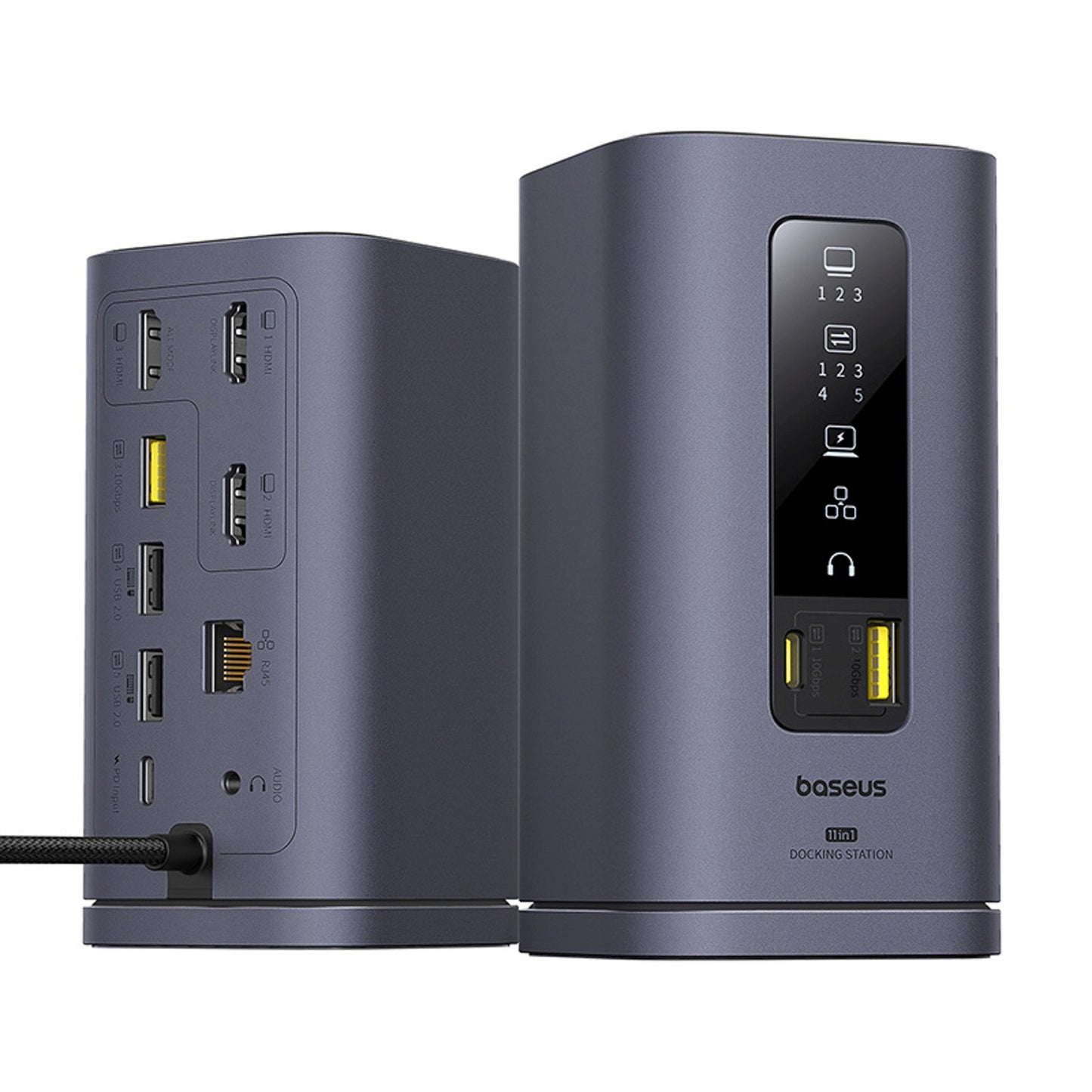 HUB 11in1 docking station USB-C USB-A HDMI RJ45 Minijack 3.5mm - gray - Carlat