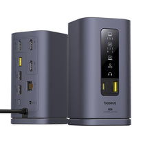 HUB 11in1 docking station USB-C USB-A HDMI RJ45 Minijack 3.5mm - gray - Carlat