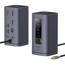 HUB 11in1 docking station USB-C USB-A HDMI RJ45 Minijack 3.5mm - gray - Carlat