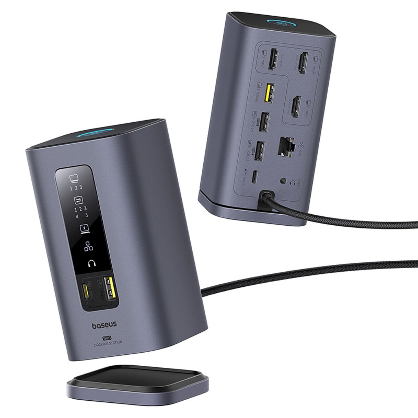 HUB 11in1 docking station USB-C USB-A HDMI RJ45 Minijack 3.5mm - gray - Carlat