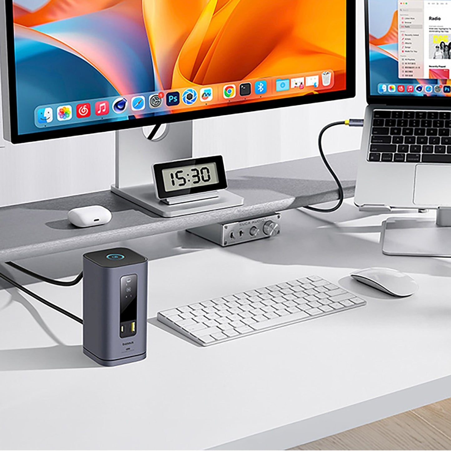 HUB 11in1 docking station USB-C USB-A HDMI RJ45 Minijack 3.5mm - gray - Carlat