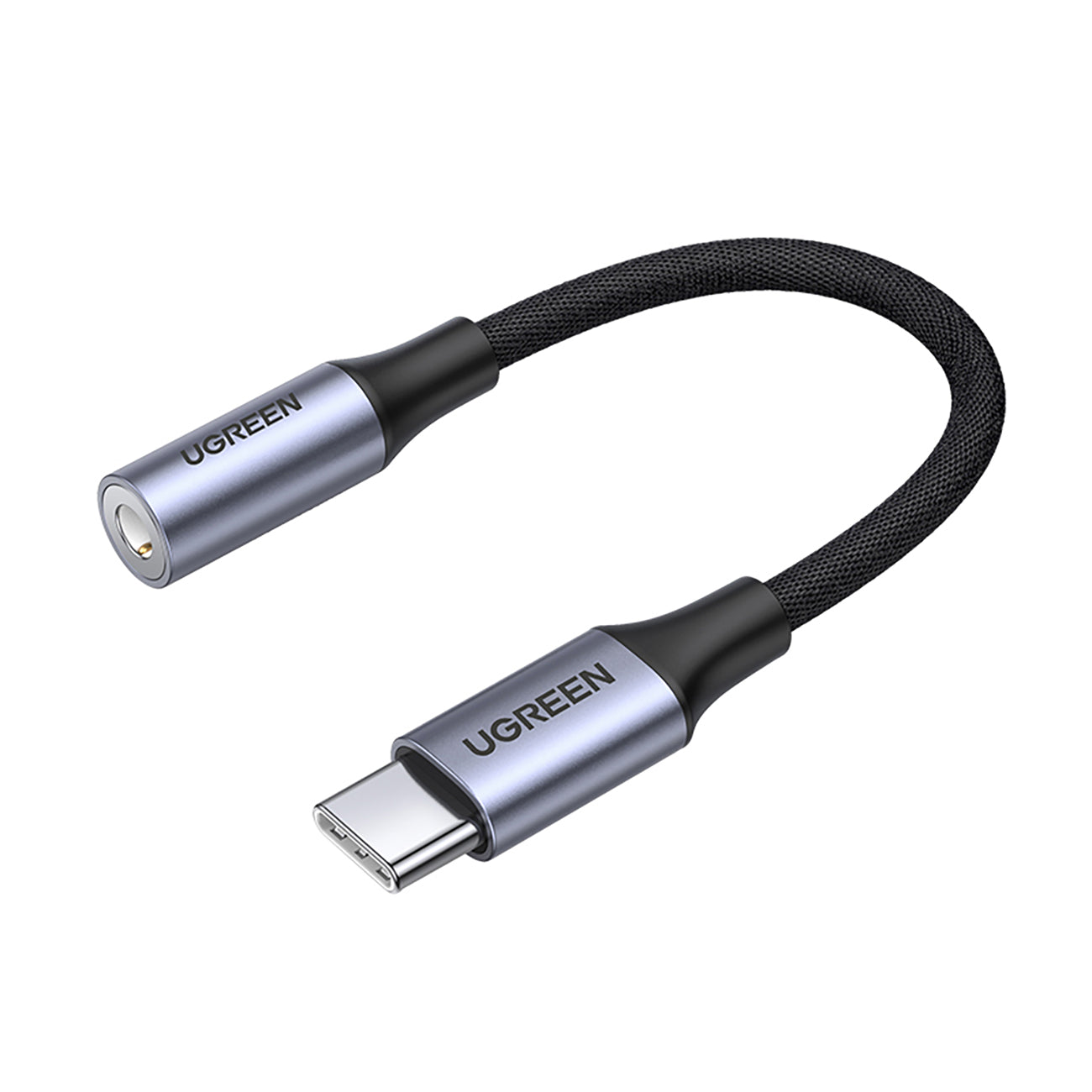 Headphone adapter mini jack 3.5 mm (female) - USB-C (male) 10 cm - gray - Carlat