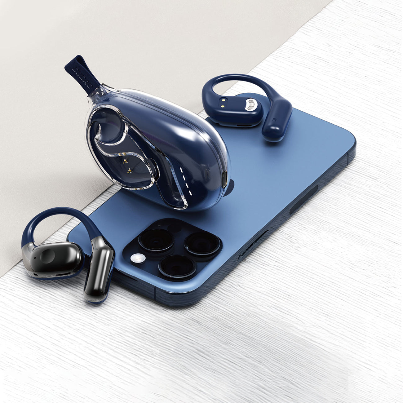 Headphones – Bluetooth 5.3 OWS USB-C business headset - navy - Carlat
