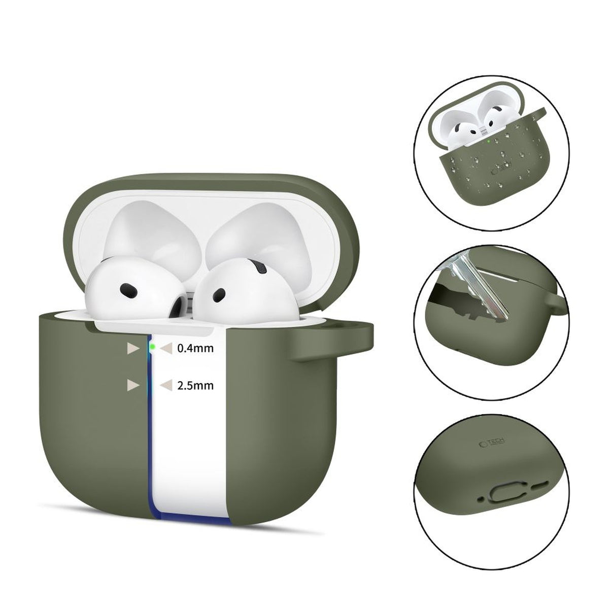 Headphones – Case cover for Apple AirPods 4 Silicone Hook - Carlat