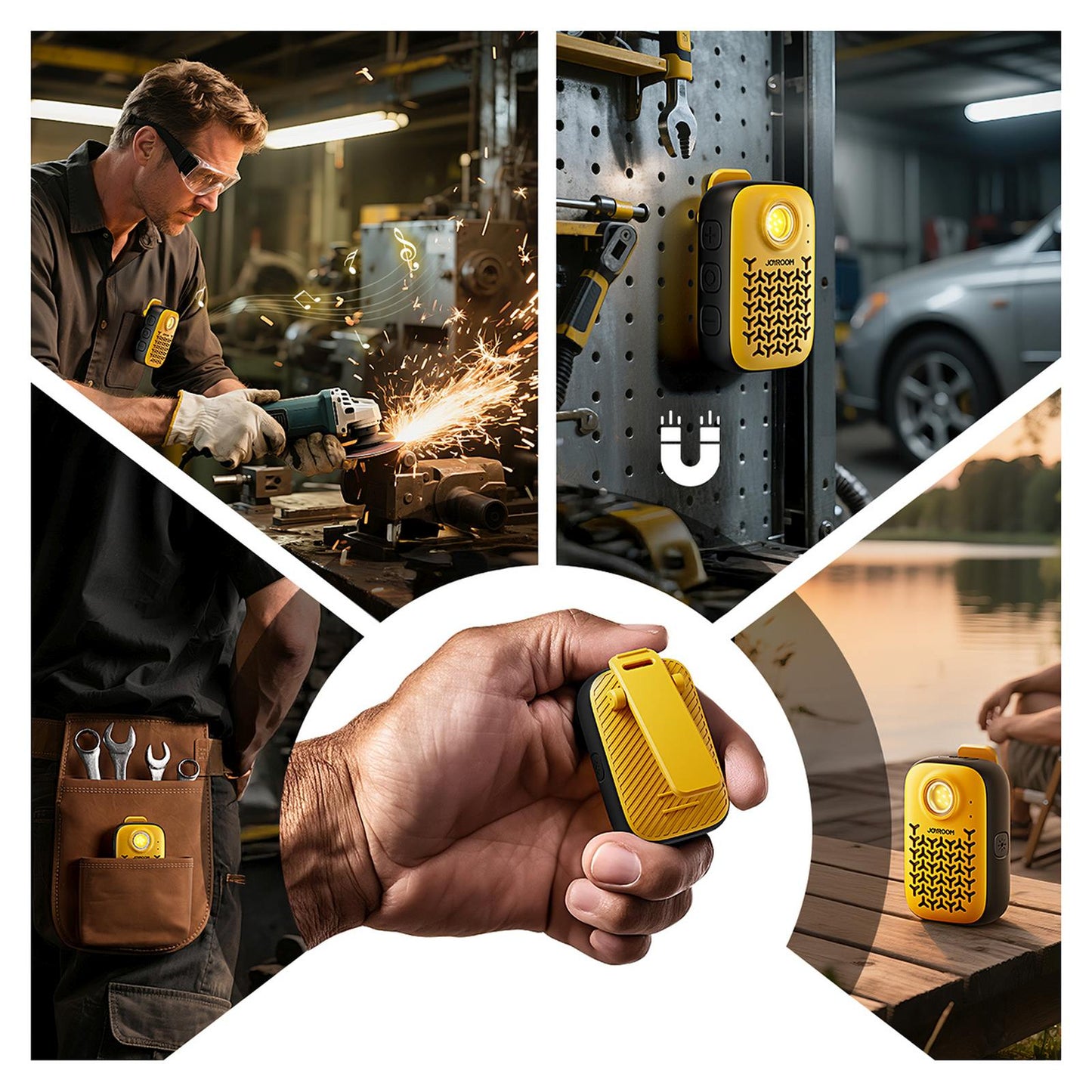 Headphones – Portable speaker with a flashlight, a magnet and - Carlat