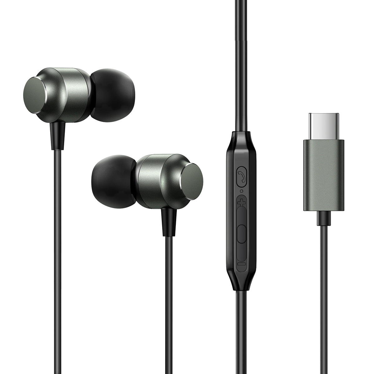 Headset USB-C JR-EC06 in-ear headphones, gray - Carlat