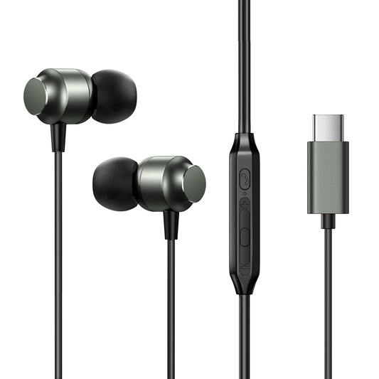Headset USB-C JR-EC06 in-ear headphones, gray - Carlat