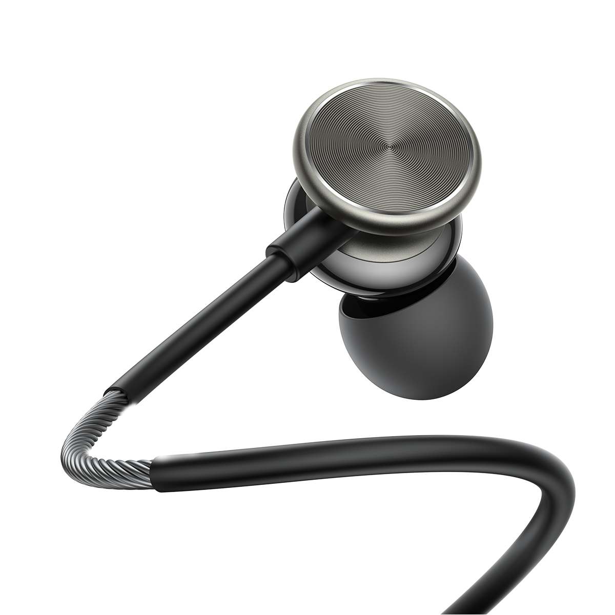 HiFi Wired Series JR-EW03 dark gray in-ear headphones with strong - Carlat