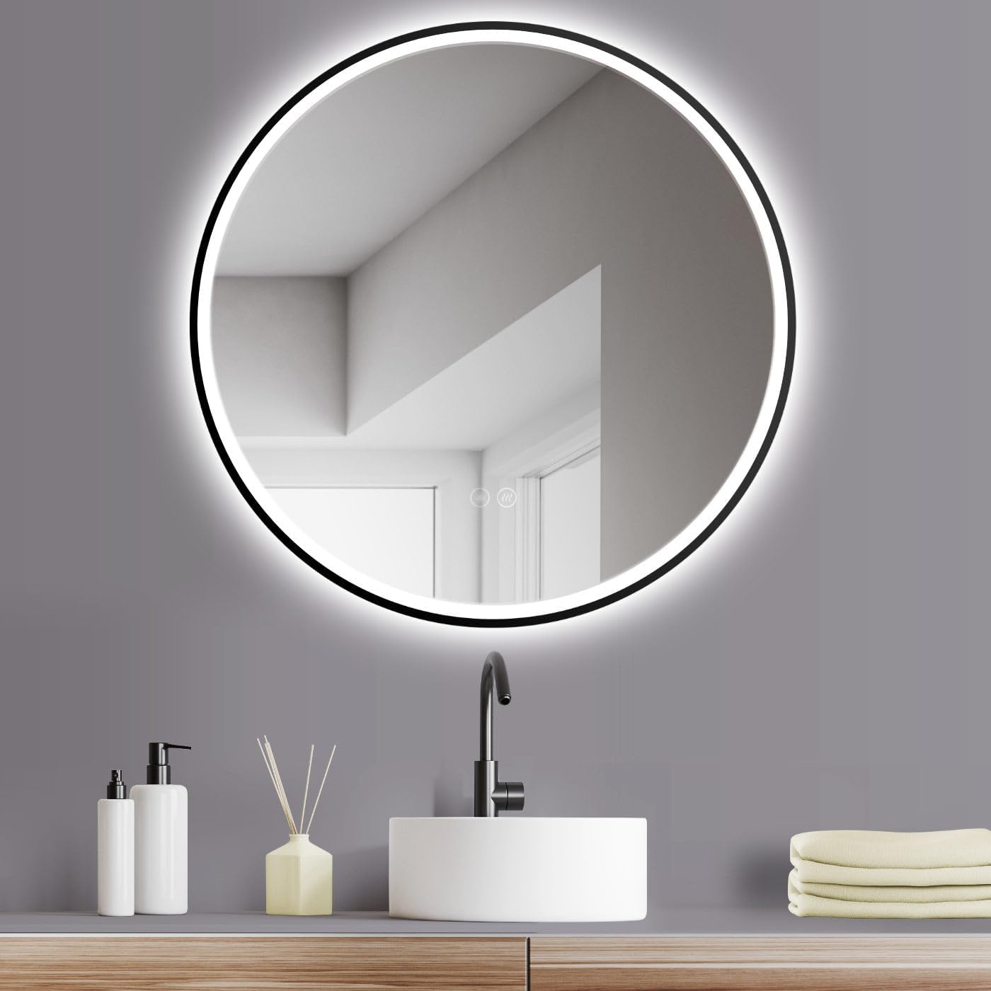 Hoko® 019 Series Round Bathroom Mirror - Carlat