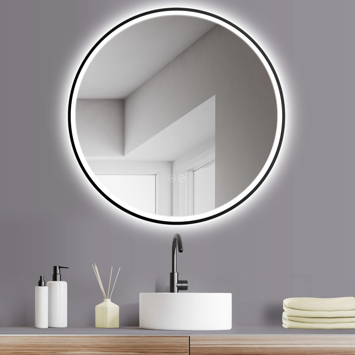 Hoko® 019 Series Round Bathroom Mirror - Carlat