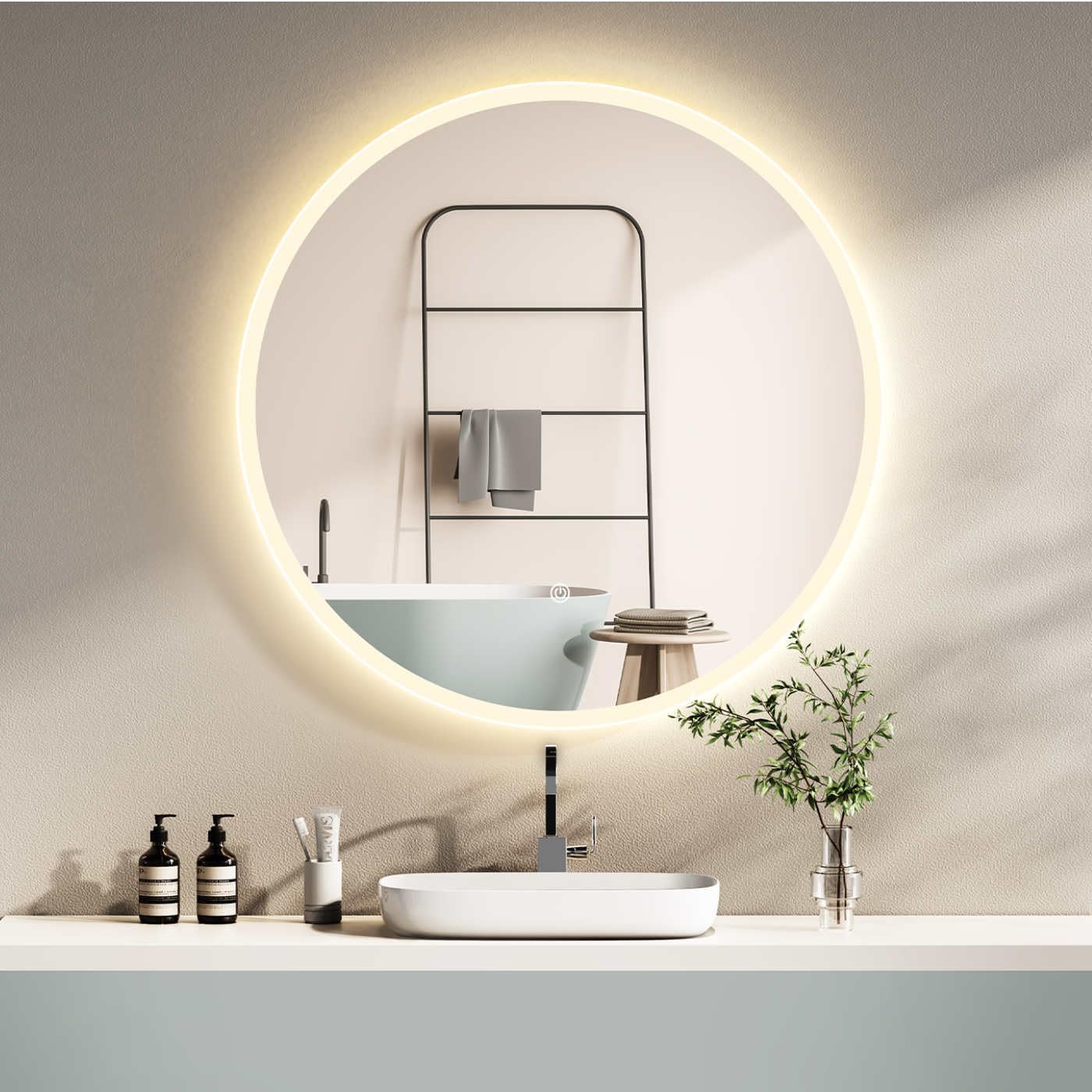 Hoko® 019 Series Round Bathroom Mirror - Carlat