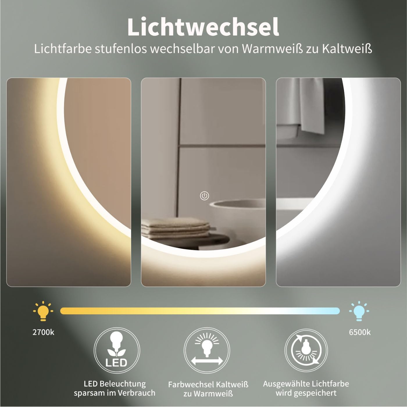 Hoko® 019 Series Round Bathroom Mirror - Carlat