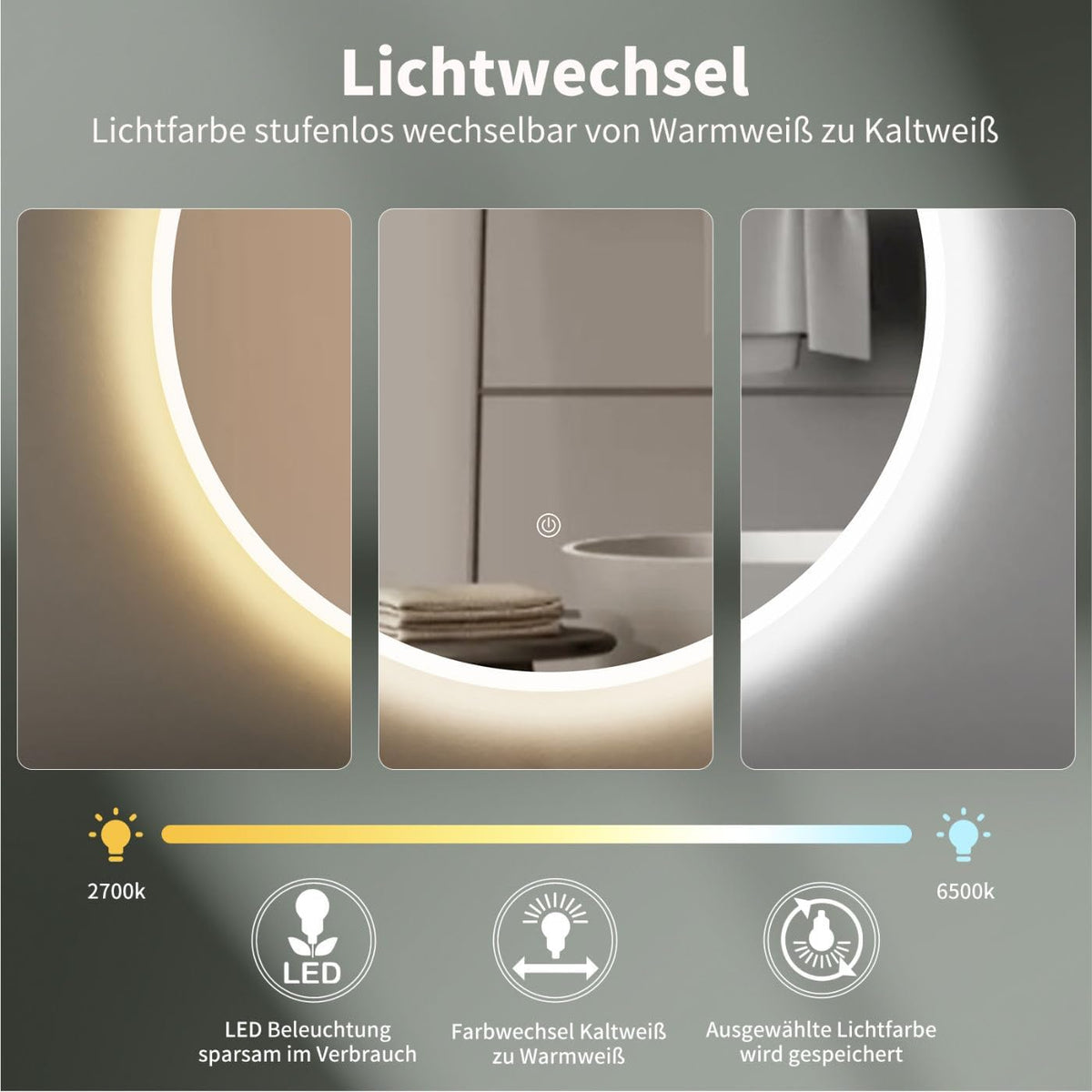 Hoko® 019 Series Round Bathroom Mirror - Carlat