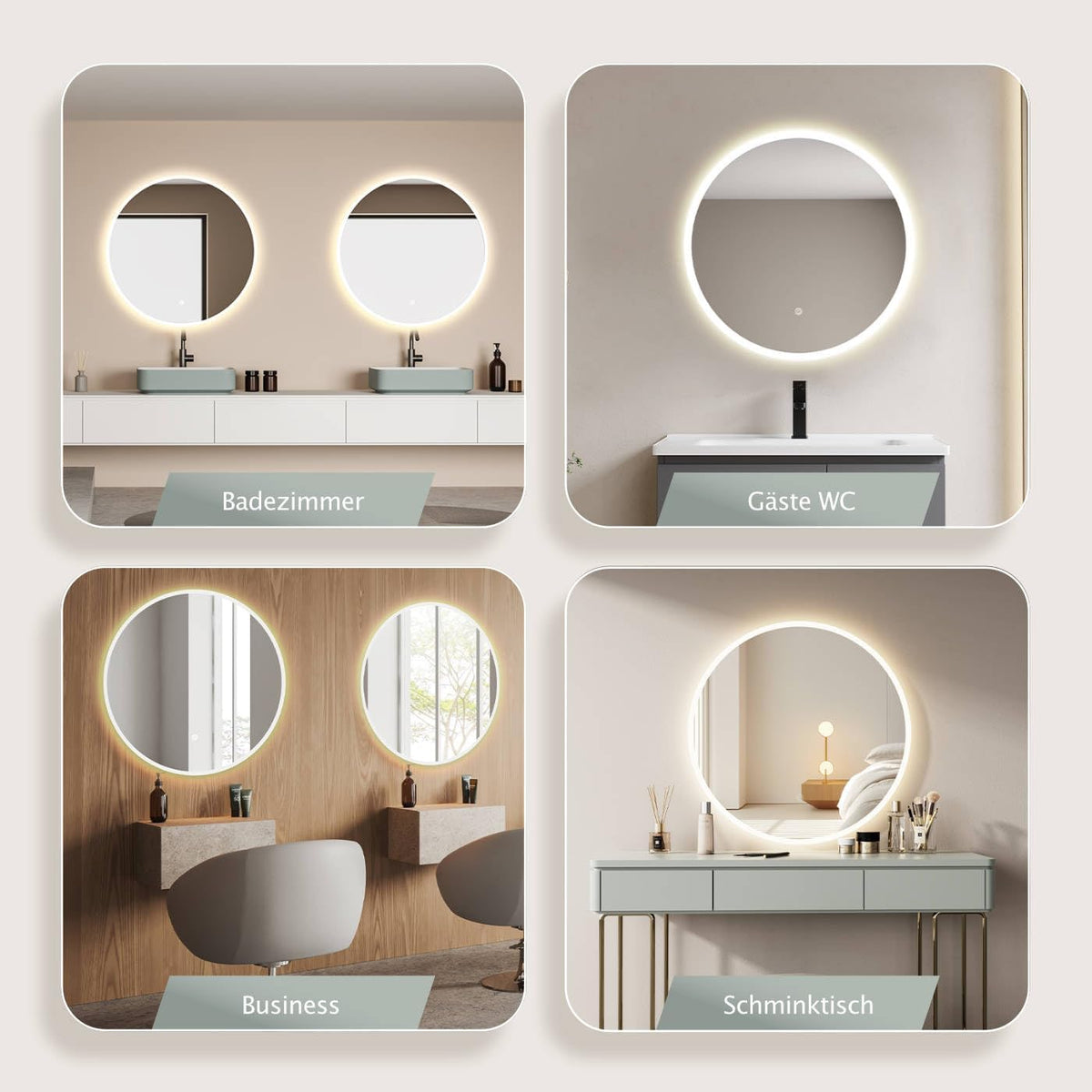 Hoko® 019 Series Round Bathroom Mirror - Carlat
