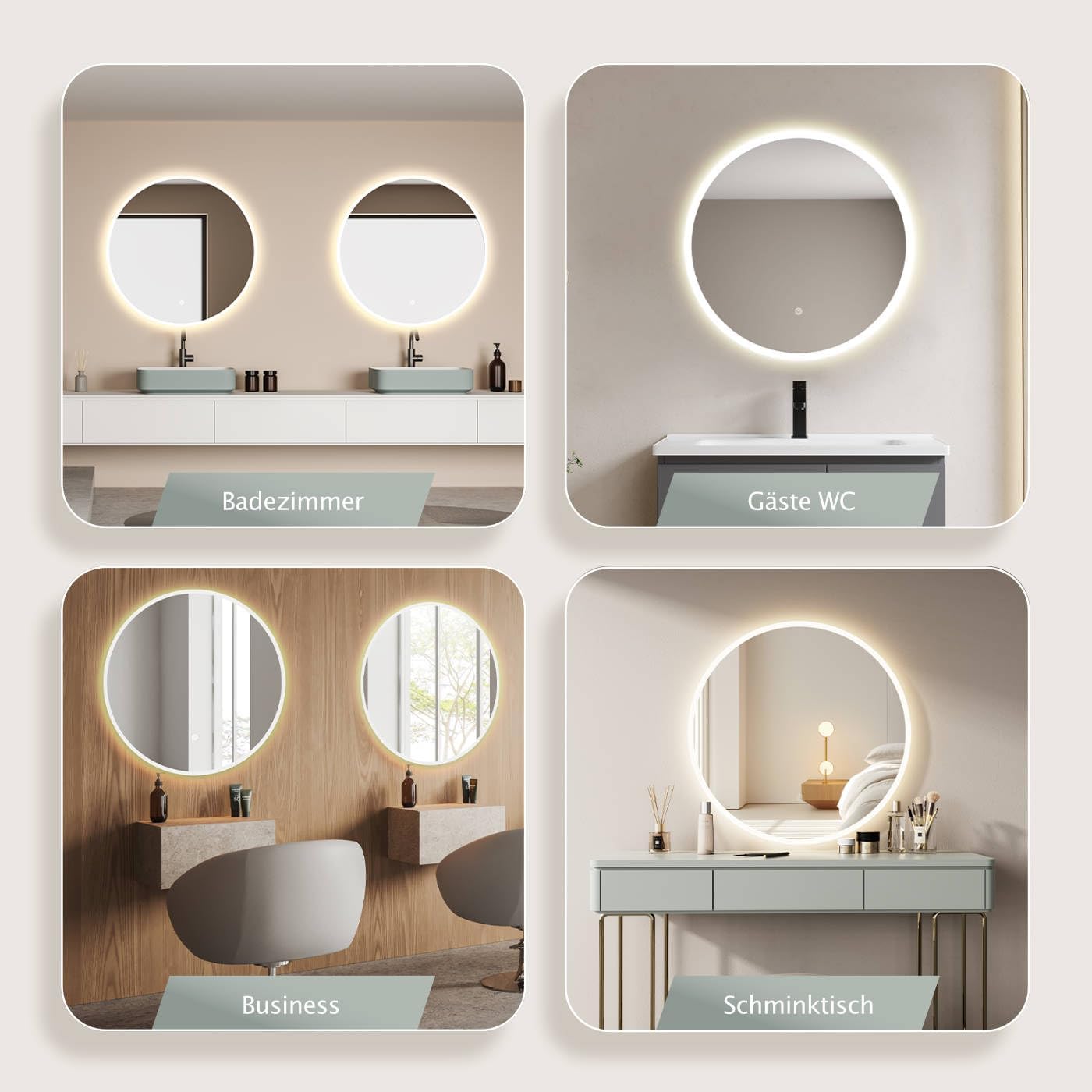 Hoko® 019 Series Round Bathroom Mirror - Carlat