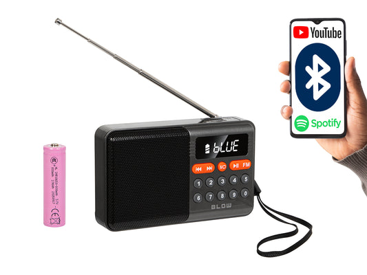 Home – 77-558# Portable Analog AM/FM Bluetooth Radio Blow RA18 Mini - Carlat