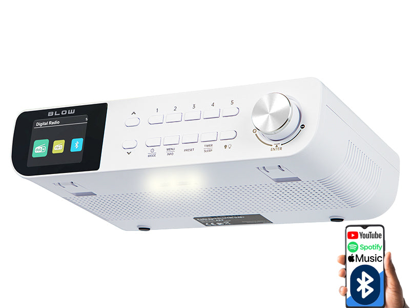 Home – 77-572# RK1 Ceiling-Mounted Kitchen Radio, FM/DAB+, Blow BT, White - Carlat