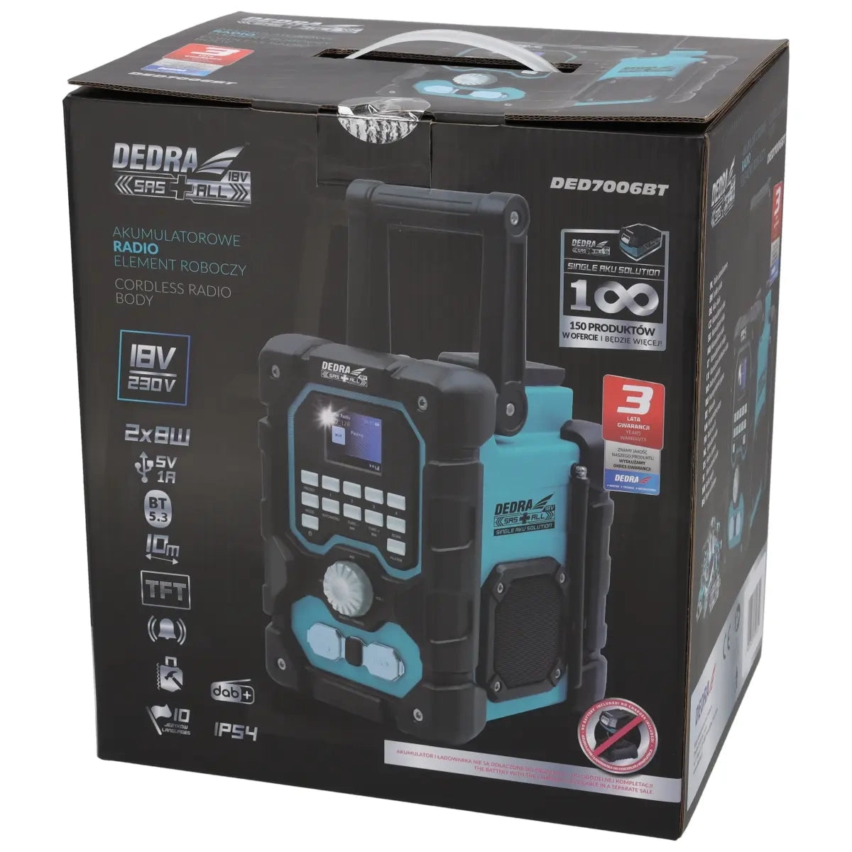 Home, kitchen – 18V Rechargeable DAB+/FM Radio with Bluetooth and USB - Carlat