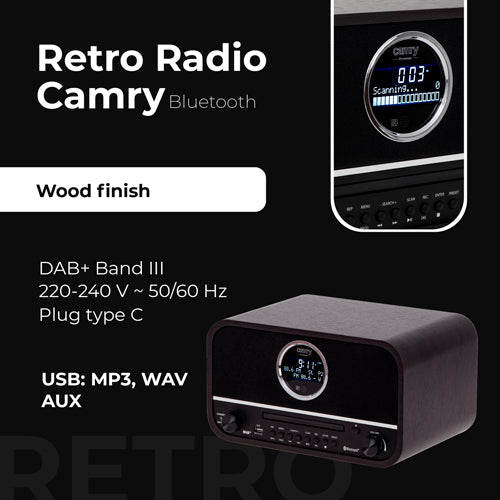 CAMRY Home, kitchen, construction, and – CR 1182 Retro Radio with Bluetooth – image 5