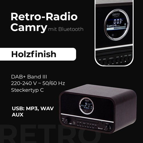 CAMRY Home, kitchen, construction, and – CR 1182 Retro Radio with Bluetooth – image 7