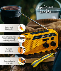 Home, kitchen, construction, and portable – AD 1197 Hand-crank solar radio - Carlat