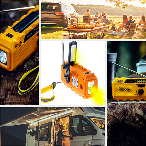 Home, kitchen, construction, and portable – AD 1197 Hand-crank solar radio - Carlat