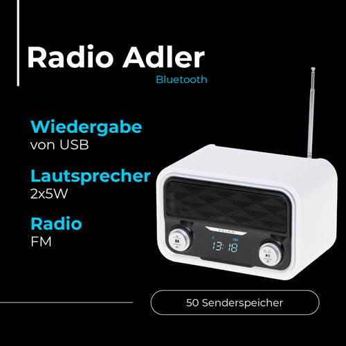 ADLER Home, kitchen, construction, and portable radios – AD 1185 Bluetooth Radio – image 6