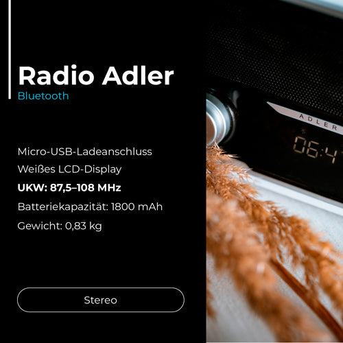 ADLER Home, kitchen, construction, and portable radios – AD 1185 Bluetooth Radio – image 7