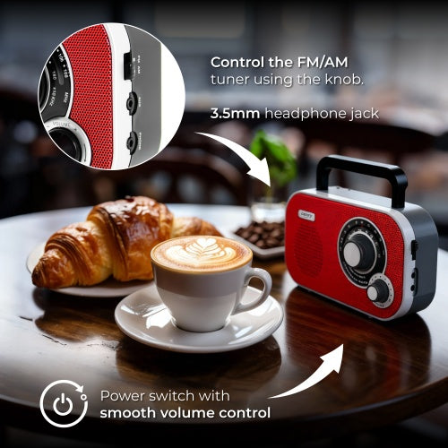 Home, kitchen, construction, and portable radios – CR 1140 red Radio - Carlat
