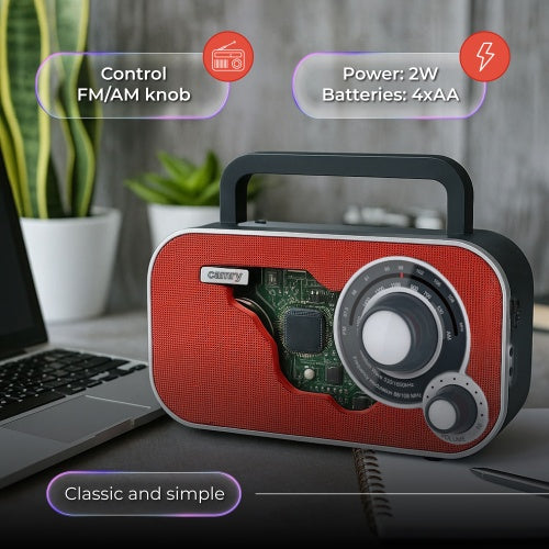 Home, kitchen, construction, and portable radios – CR 1140 red Radio - Carlat