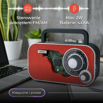 Home, kitchen, construction, and portable radios – CR 1140 red Radio - Carlat