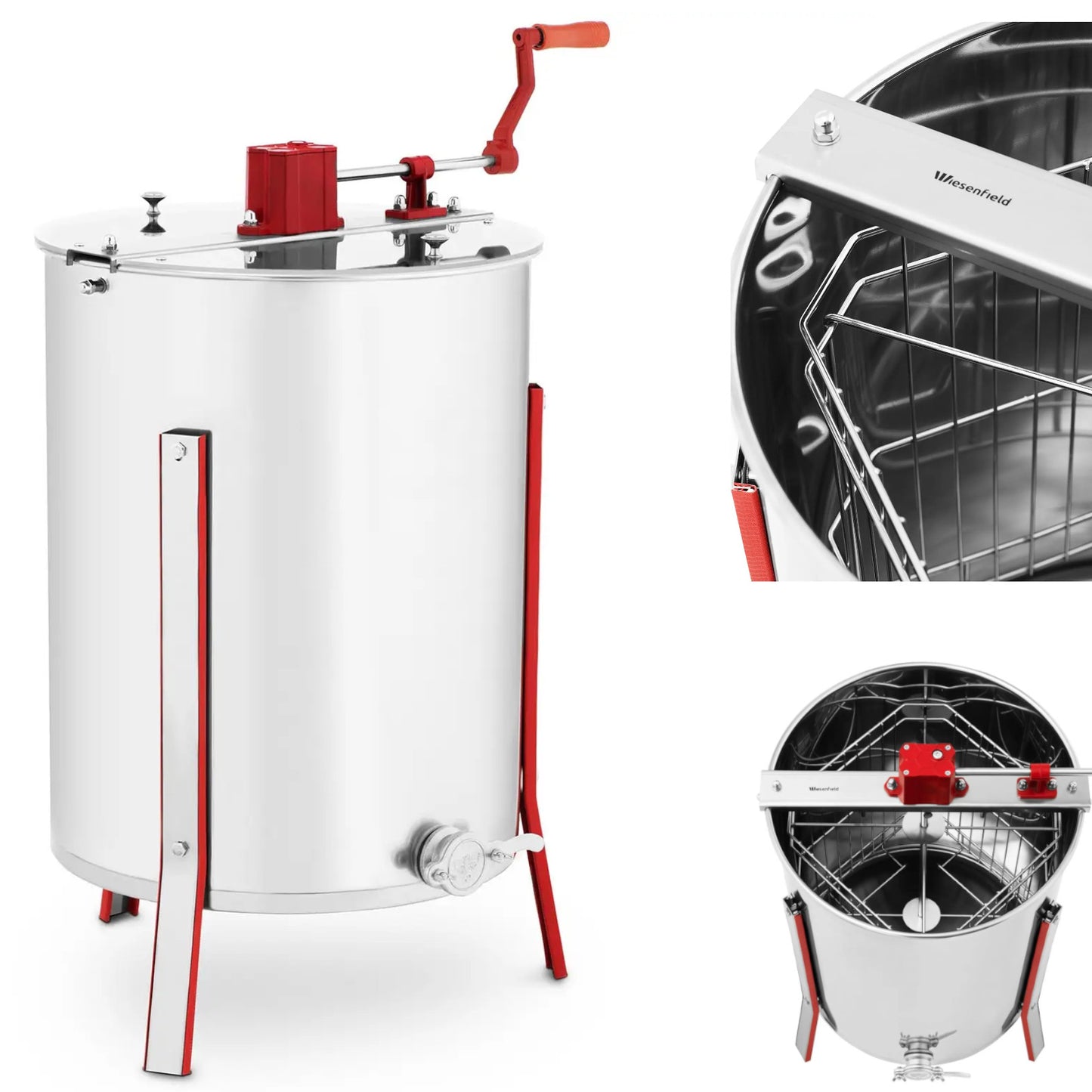 Honey-milled honey-mill 4 frame frame stainless steel - Carlat