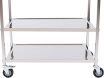 HongKKon Serving Trolley, 3 Tier Stainless Steel Service Trolley 85 x 45 x 90 cm Kitchen Trolley with 4 Universal Wheels & Brake, Food Trolley for Restaurants, Libraries, Kitchens, Living Rooms - Carlat