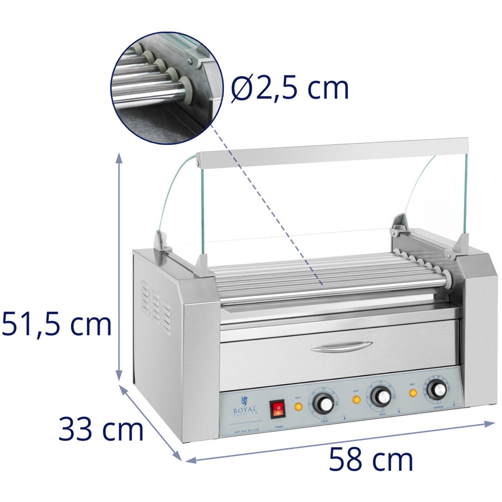Hot Dog Rollers – Roller grill heater for hot dogs - Carlat