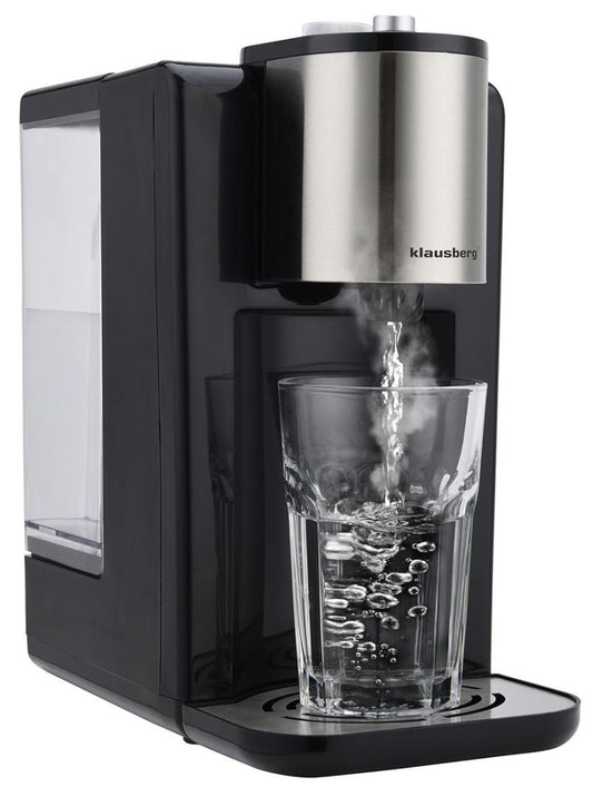 Hot water dispenser, temperature control 45–100°C, black and silver, 2.2 L, Klausberg, KB-7878 - Carlat