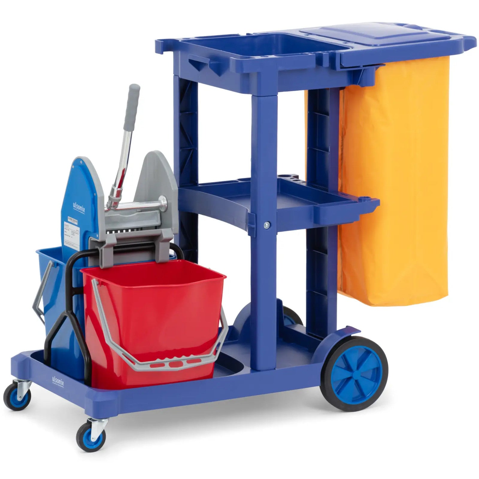 Household Cleaning Supplies – Floor cleaning trolley, 2 buckets, wringer, - Carlat