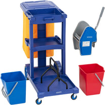 Household Cleaning Supplies – Floor cleaning trolley, 2 buckets, wringer, - Carlat