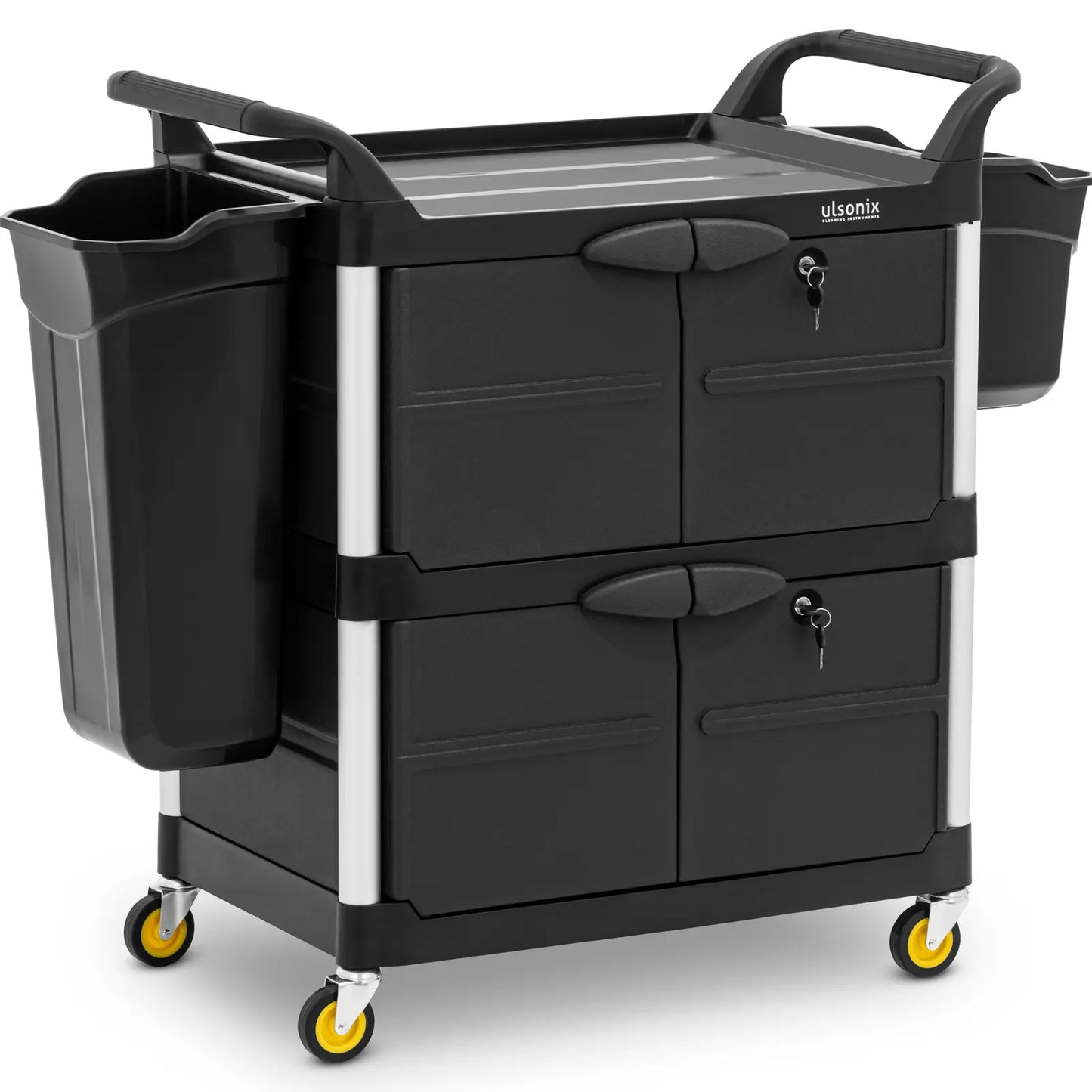 Household Cleaning Supplies – Lockable hotel service trolley for cleaning, - Carlat