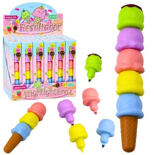 Ice Cream in a Cone: Ice Cream Scoops—5 Pastel Colors, 18 cm - Carlat