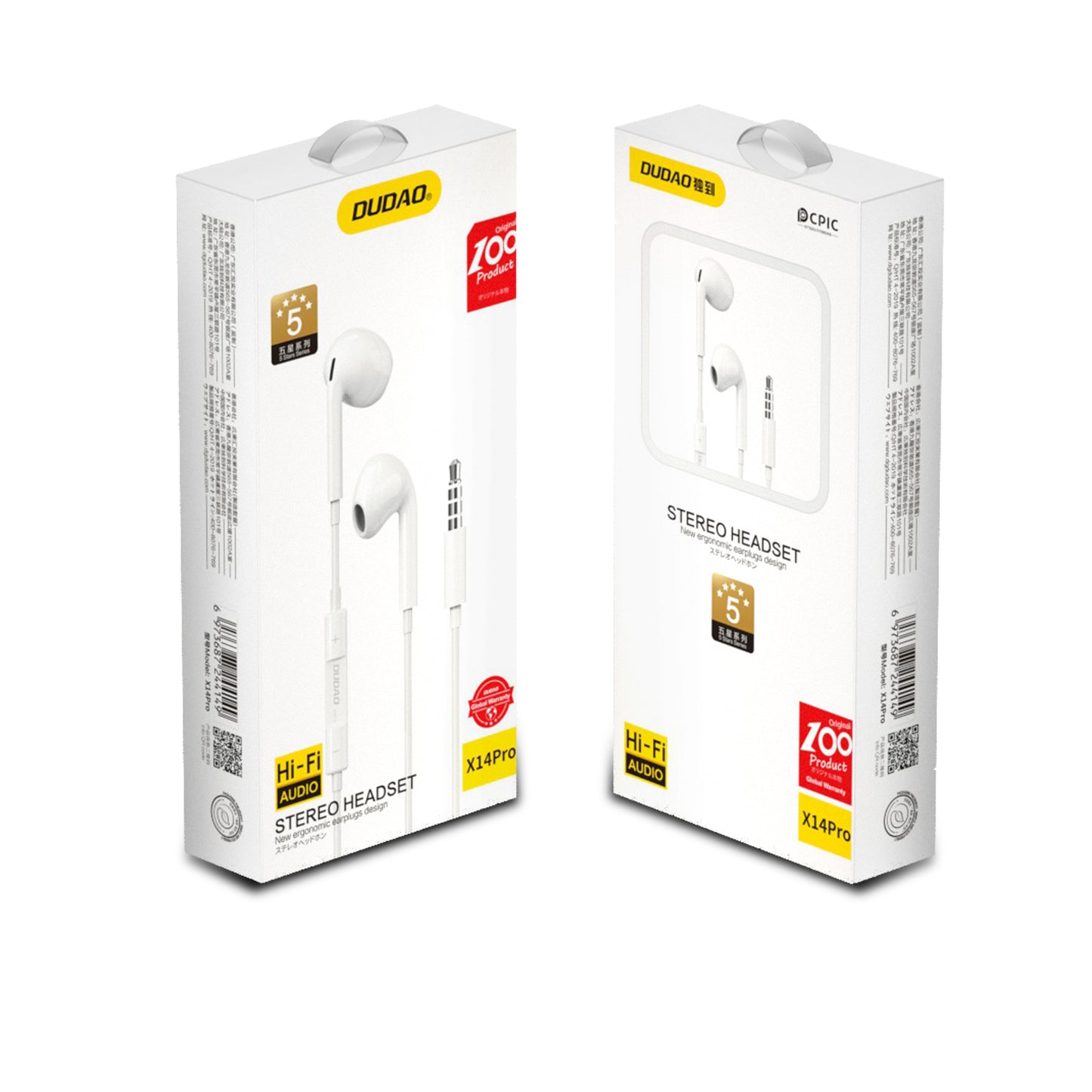 In-ear wired headphones with a 3.5mm minijack connector, white - Carlat