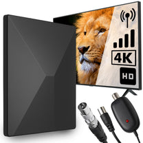 Indoor/Outdoor TV Antenna, 5V DC, UHF/VHF/FM, Powerful HD 4K Amplifier - ER1234 - Carlat
