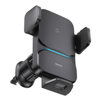 Inductive car charger + Wisdom grille phone holder, black - Carlat