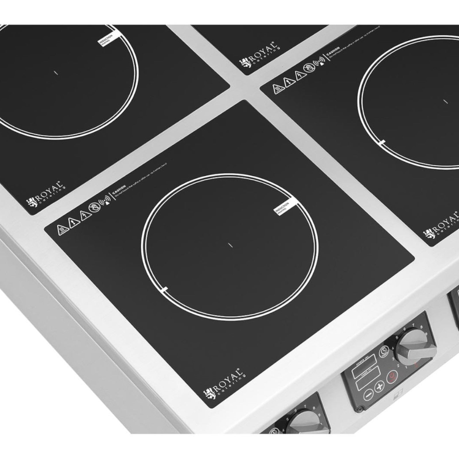 Inductive kitchen 4 burner adjustable timer 400 V 4 x 3500 W - Carlat