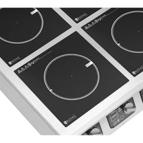 Inductive kitchen 4 burner adjustable timer 400 V 4 x 3500 W - Carlat