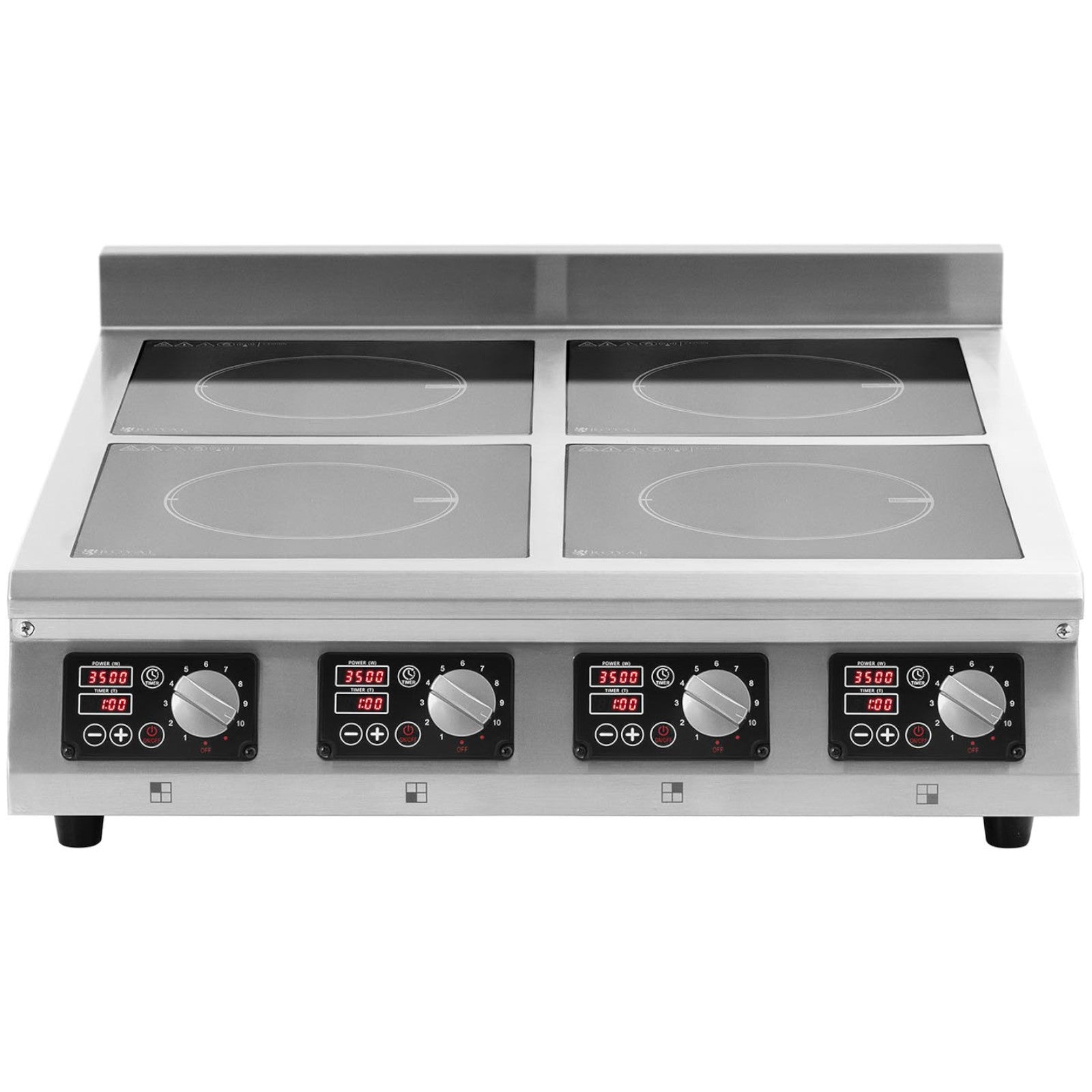 Inductive kitchen 4 burner adjustable timer 400 V 4 x 3500 W - Carlat